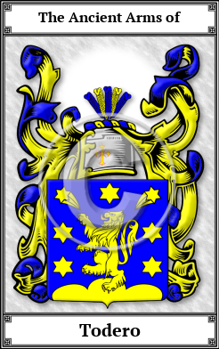 Todero Family Crest Download (JPG)  Book Plated - 150 DPI
