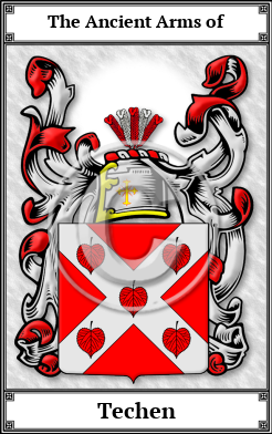 Techen Family Crest Download (JPG) Book Plated - 600 DPI