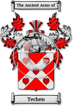 Techen Family Crest Download (JPG) Legacy Series - 600 DPI
