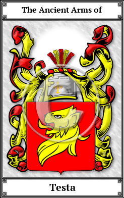Testa Family Crest Download (JPG) Book Plated - 600 DPI