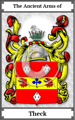 Theck Family Crest Download (JPG)  Book Plated - 150 DPI