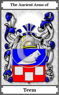 Teem Family Crest Download (JPG)  Book Plated - 150 DPI