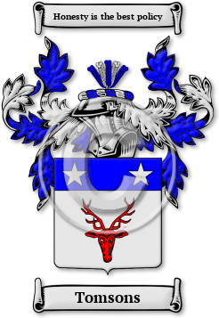 Tomsons Family Crest Download (jpg) Legacy Series - 150 DPI