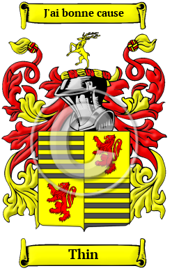 Thin Family Crest/Coat of Arms