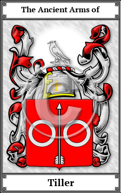 Tiller Family Crest Download (JPG)  Book Plated - 150 DPI