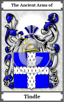 Tindle Family Crest Download (JPG) Book Plated - 600 DPI