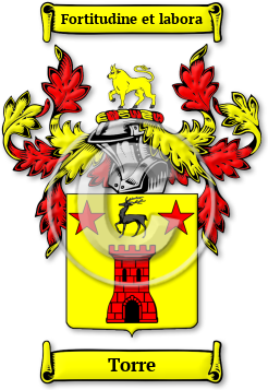 Torre Family Crest Download (jpg) Legacy Series - 150 DPI