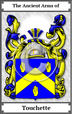 Touchette Family Crest Download (JPG) Book Plated - 600 DPI