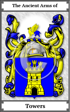 Towers Family Crest Download (JPG)  Book Plated - 150 DPI
