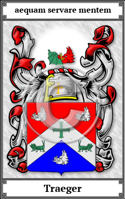 Traeger Family Crest Download (JPG)  Book Plated - 150 DPI