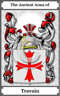 Travain Family Crest Download (JPG)  Book Plated - 150 DPI