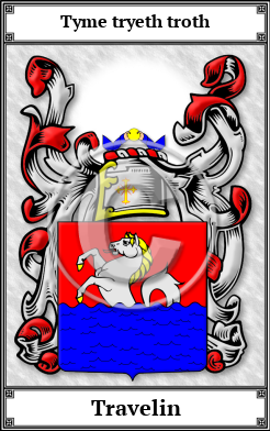 Travelin Family Crest Download (JPG)  Book Plated - 150 DPI