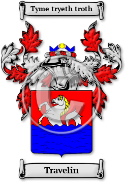 Travelin Family Crest Download (jpg) Legacy Series - 150 DPI