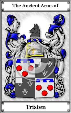 Tristen Family Crest Download (JPG)  Book Plated - 150 DPI