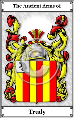 Trudy Family Crest Download (JPG)  Book Plated - 150 DPI