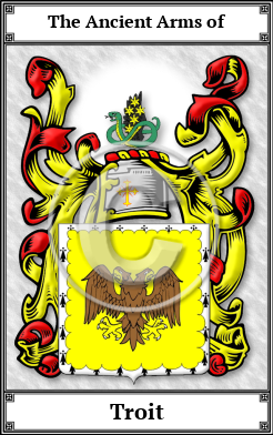 Troit Family Crest Download (JPG)  Book Plated - 150 DPI