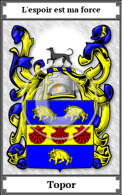 Topor Family Crest Download (JPG)  Book Plated - 150 DPI