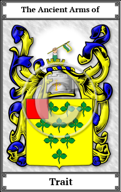 Trait Family Crest Download (JPG) Book Plated - 300 DPI