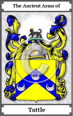 Tattle Family Crest Download (JPG)  Book Plated - 150 DPI