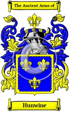 Hunwine Family Crest/Coat of Arms