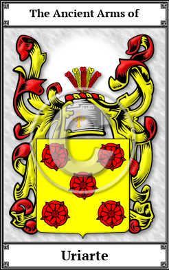 Uriarte Family Crest Download (JPG)  Book Plated - 150 DPI