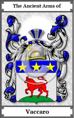 Vaccaro Family Crest Download (JPG)  Book Plated - 150 DPI