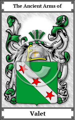 Valet Family Crest Download (JPG) Book Plated - 600 DPI