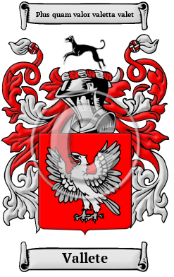 Vallete Family Crest/Coat of Arms