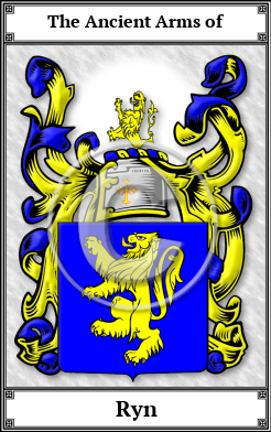 Ryn Family Crest Download (JPG)  Book Plated - 150 DPI