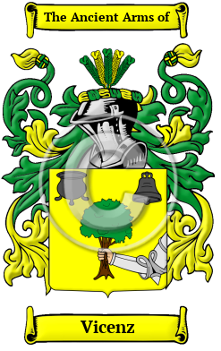 Vicenz Family Crest/Coat of Arms