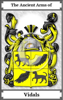 Vidals Family Crest Download (JPG)  Book Plated - 150 DPI