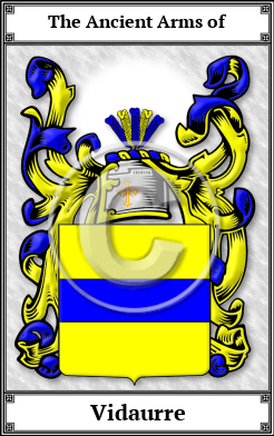 Vidaurre Family Crest Download (JPG)  Book Plated - 150 DPI