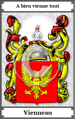 Vienneau Family Crest Download (JPG)  Book Plated - 150 DPI