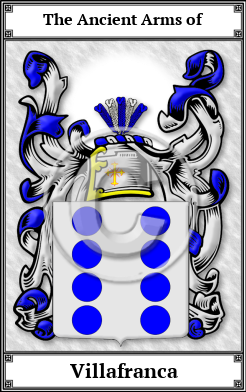Villafranca Family Crest Download (JPG)  Book Plated - 150 DPI
