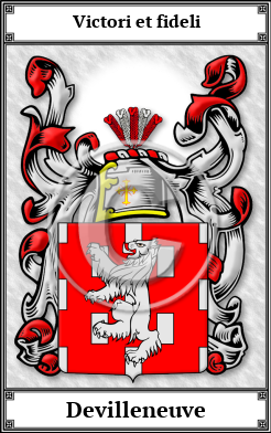 Devilleneuve Family Crest Download (JPG)  Book Plated - 150 DPI
