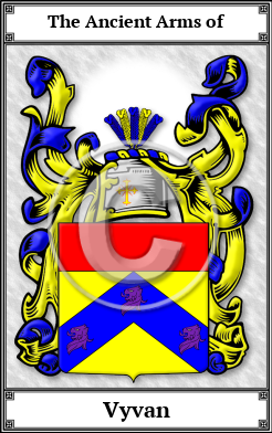 Vyvan Family Crest Download (JPG)  Book Plated - 150 DPI