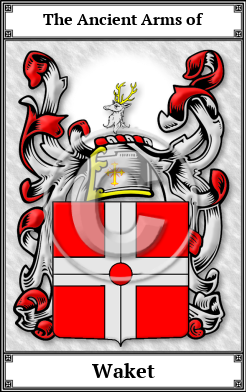 Waket Family Crest Download (JPG)  Book Plated - 150 DPI