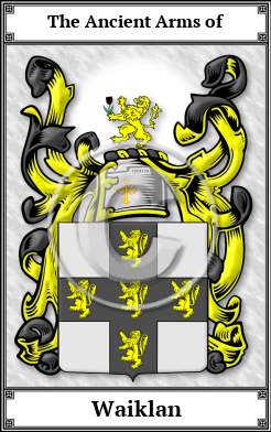 Waiklan Family Crest Download (JPG) Book Plated - 600 DPI