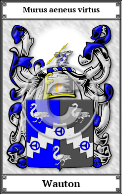 Wauton Family Crest Download (JPG) Book Plated - 600 DPI