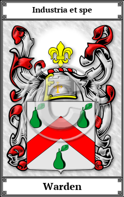 Warden Family Crest Download (JPG)  Book Plated - 150 DPI