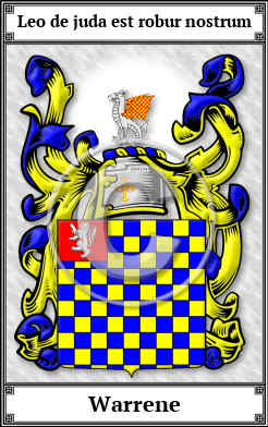 Warrene Family Crest Download (JPG)  Book Plated - 150 DPI