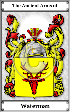 Waterman Family Crest Download (JPG)  Book Plated - 150 DPI