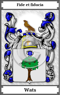 Wats Family Crest Download (JPG)  Book Plated - 150 DPI