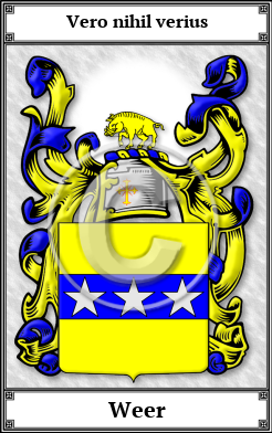 Weer Family Crest Download (JPG)  Book Plated - 150 DPI