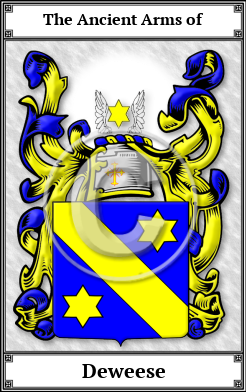 Deweese Family Crest Download (JPG) Book Plated - 600 DPI