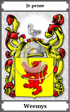 Weemys Family Crest Download (JPG)  Book Plated - 150 DPI