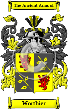 Worthier Family Crest/Coat of Arms