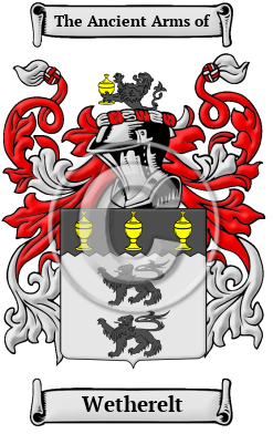 Wetherelt Family Crest/Coat of Arms