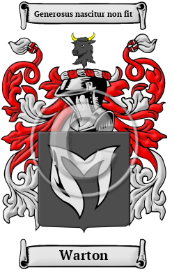 Warton Family Crest/Coat of Arms