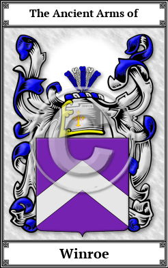 Winroe Family Crest Download (JPG) Book Plated - 600 DPI